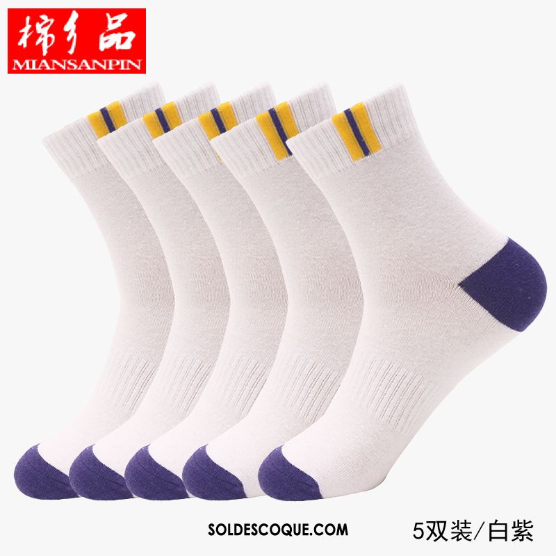 Chaussette Homme Chaussettes En Coton Blanc Hiver Entreprise Milieu Pas Cher