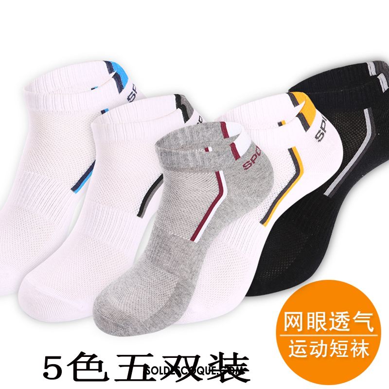 Chaussette Homme Coton Section Mince Sport Anti-odeur Blanc Pas Cher