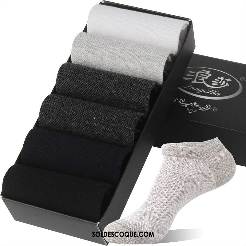 Chaussette Homme Court Invisible Été Coton Noir En Ligne