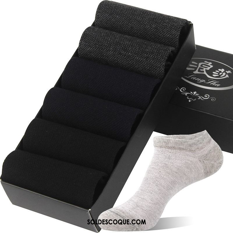 Chaussette Homme Court Invisible Été Coton Noir En Ligne