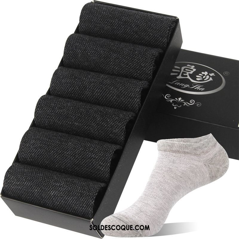 Chaussette Homme Court Invisible Été Coton Noir En Ligne