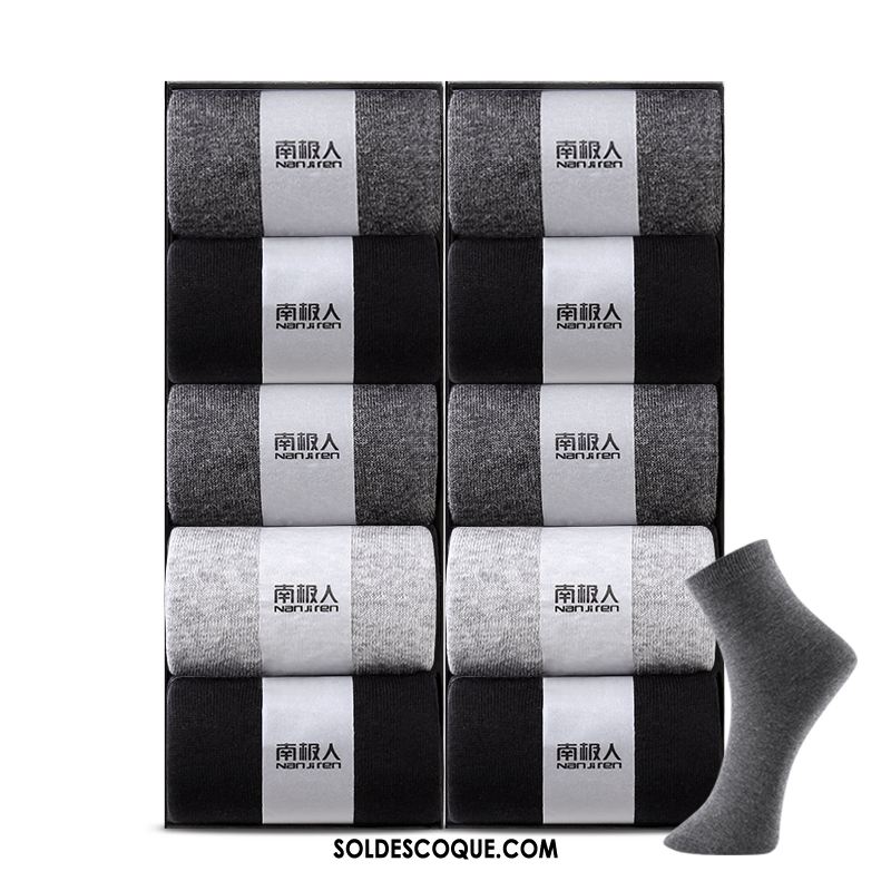 Chaussette Homme Entreprise Anti-odeur Chaussettes En Coton Section Mince Noir Soldes