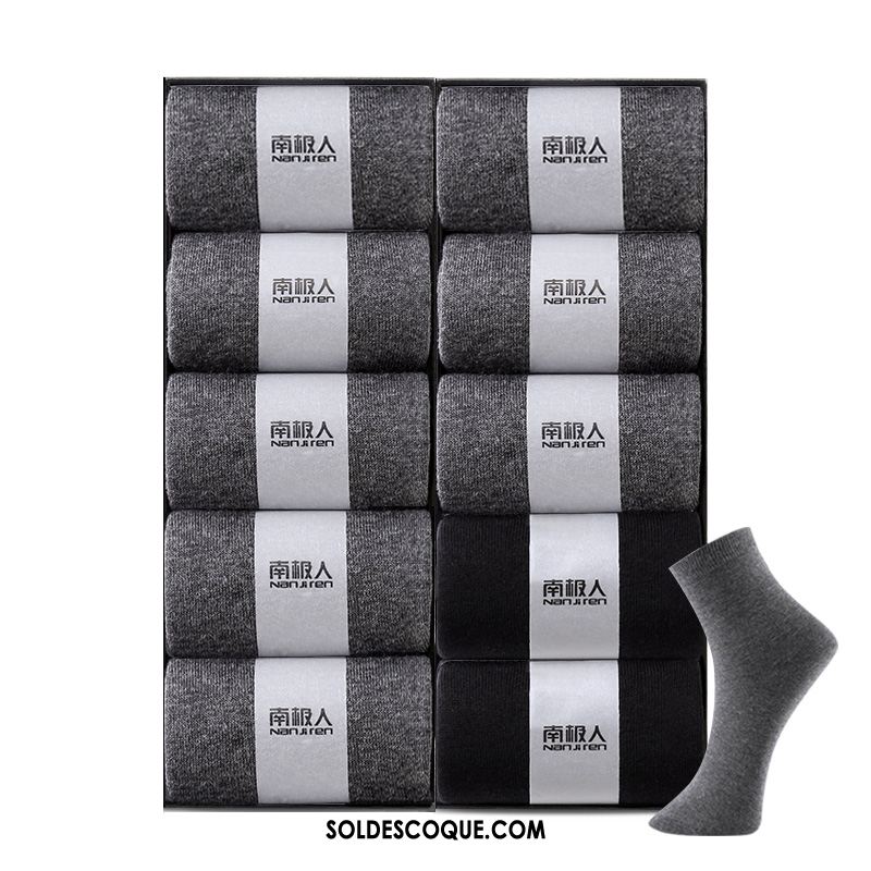 Chaussette Homme Entreprise Anti-odeur Chaussettes En Coton Section Mince Noir Soldes