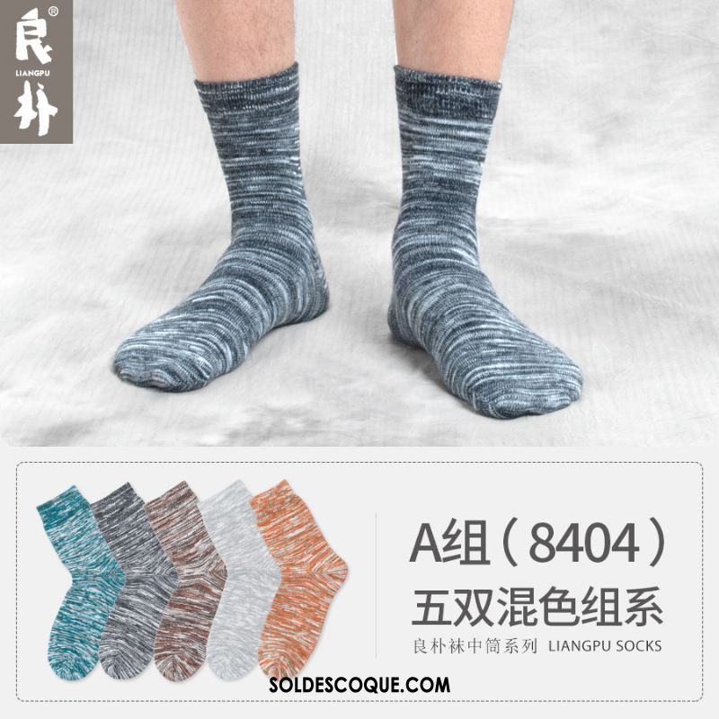 Chaussette Homme Gris Printemps Garder Au Chaud Chaussettes En Coton Milieu France