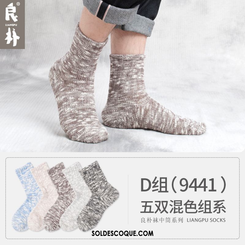 Chaussette Homme Gris Printemps Garder Au Chaud Chaussettes En Coton Milieu France