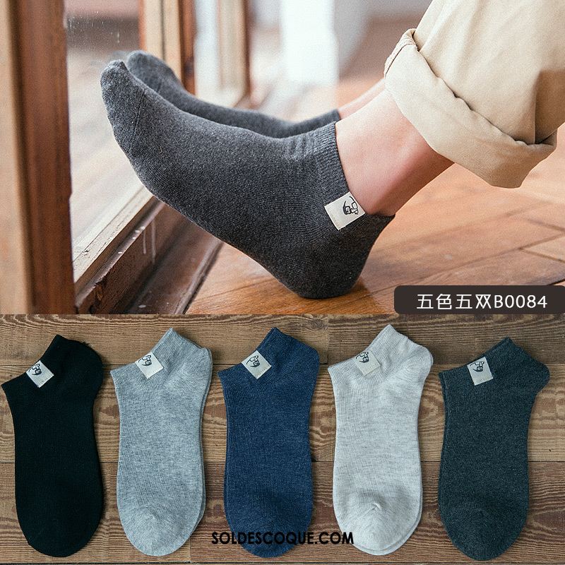 Chaussette Homme Gris Été Quatre Saisons Coton Chaussette Courte Soldes