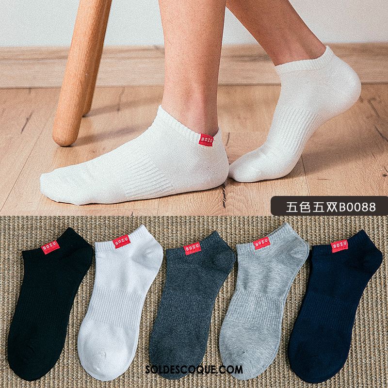 Chaussette Homme Gris Été Quatre Saisons Coton Chaussette Courte Soldes