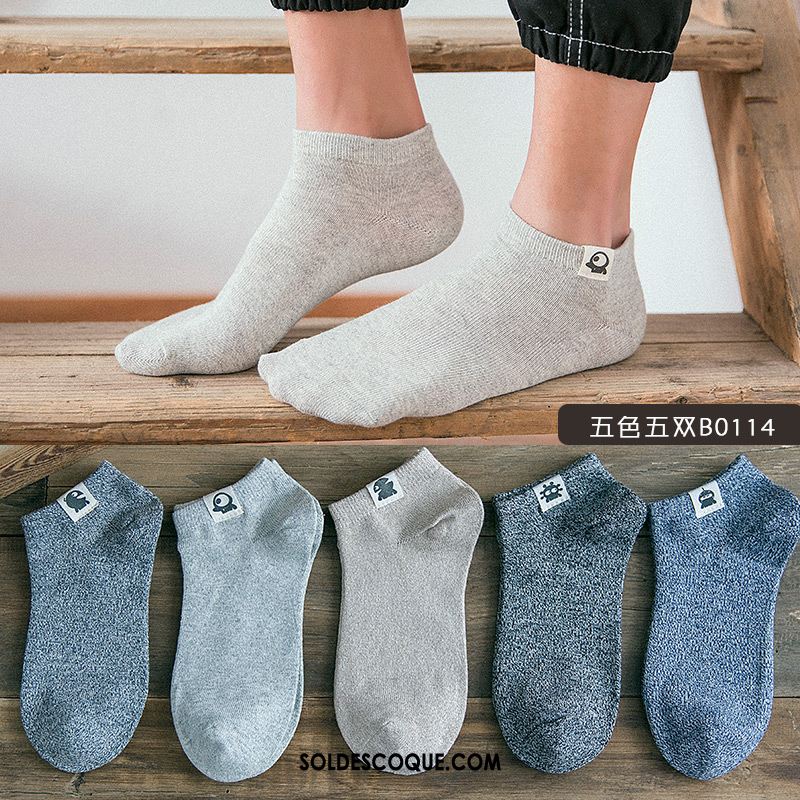 Chaussette Homme Gris Été Quatre Saisons Coton Chaussette Courte Soldes