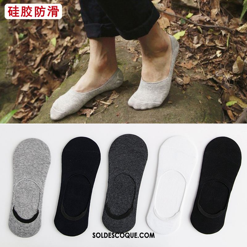 Chaussette Homme Invisible Anti-odeur Antidérapant Chaussettes En Coton Gris Soldes