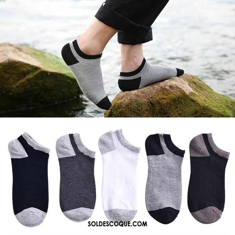 Chaussette Homme Invisible Anti-odeur Antidérapant Chaussettes En Coton Gris Soldes