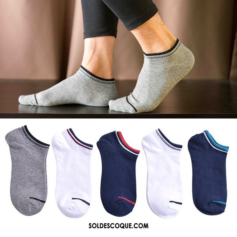 Chaussette Homme Invisible Anti-odeur Antidérapant Chaussettes En Coton Gris Soldes