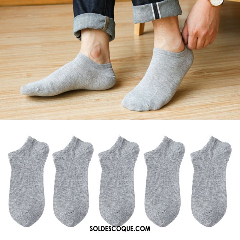 Chaussette Homme Invisible Anti-odeur Antidérapant Chaussettes En Coton Gris Soldes