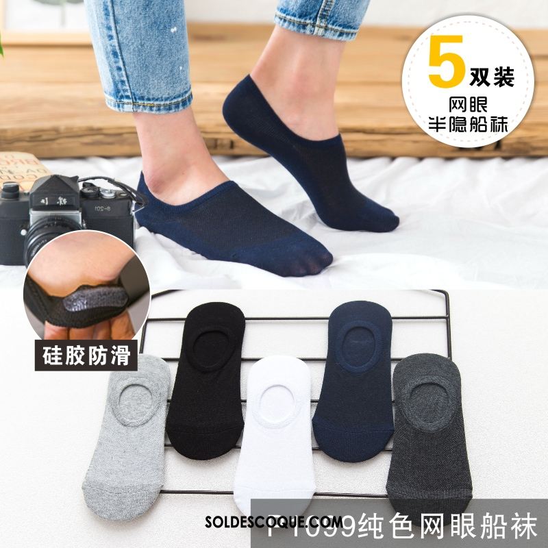 Chaussette Homme Invisible Anti-odeur Mince Été Noir Pas Cher