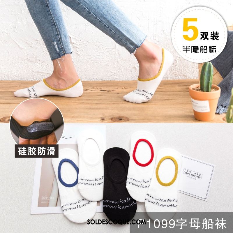 Chaussette Homme Printemps Invisible Jaune Chaussette Basse Coupée Silicone Pas Cher