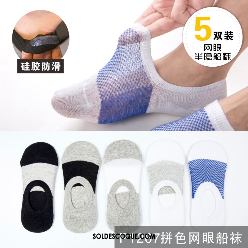 Chaussette Homme Printemps Invisible Jaune Chaussette Basse Coupée Silicone Pas Cher