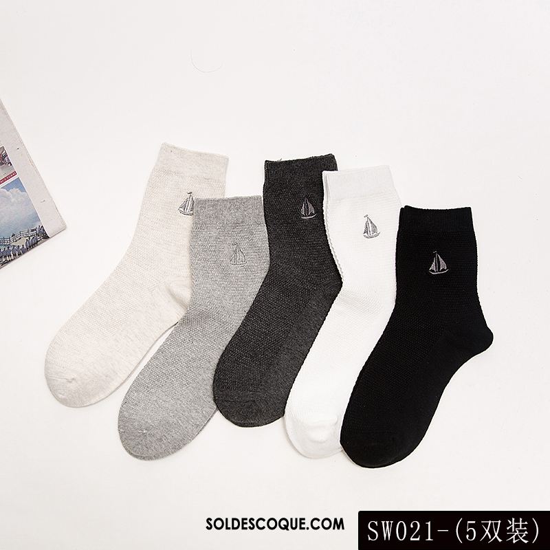 Chaussette Homme Quatre Saisons Milieu Sport Été Gris Pas Cher