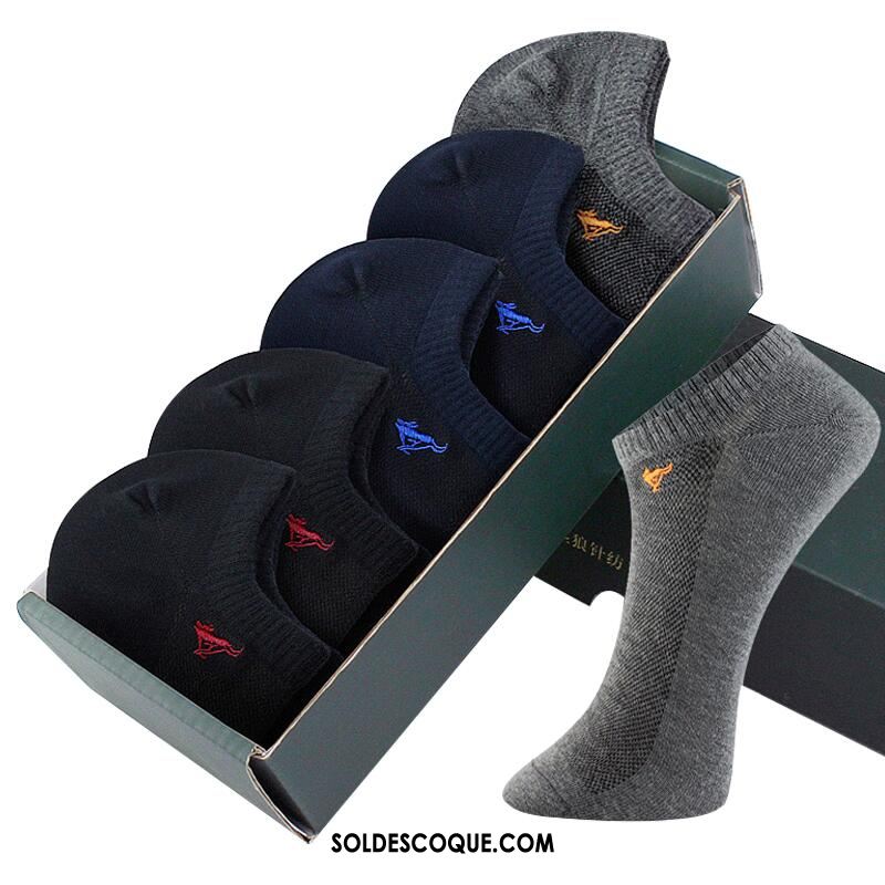 Chaussette Homme Quatre Saisons Pure Couleur Chaussettes En Coton Transpiration Milieu En Ligne