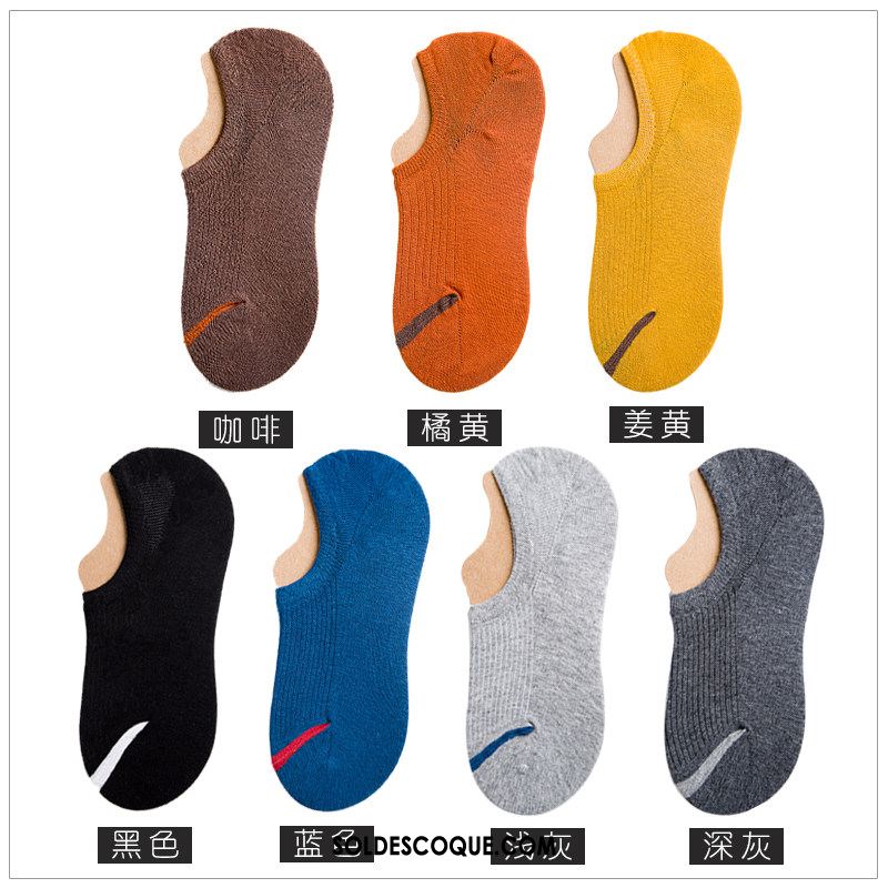 Chaussette Homme Silicone Chaussette Basse Coupée Antidérapant Tendance Coton Pas Cher