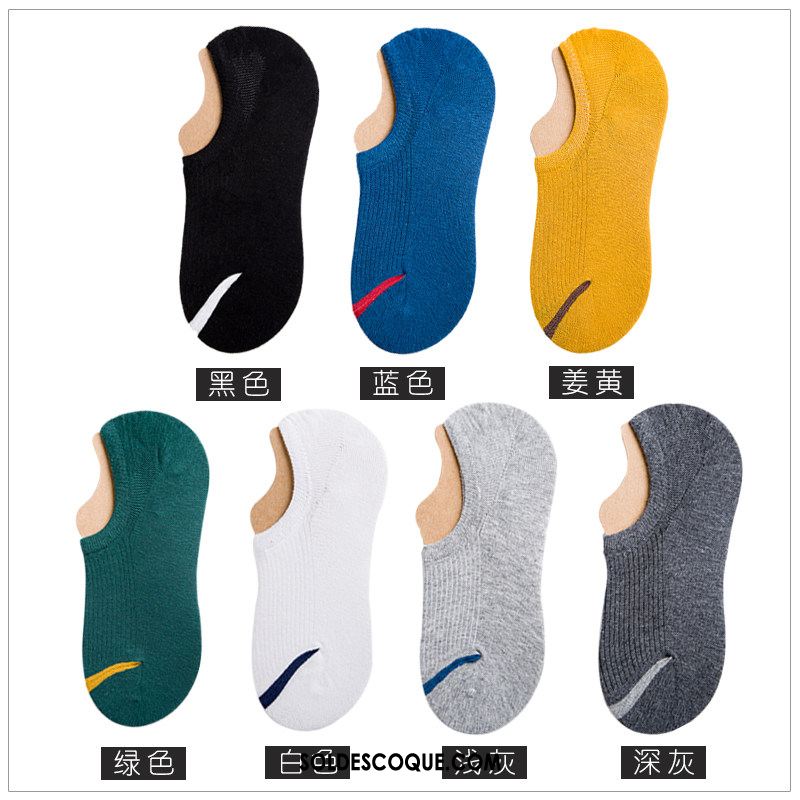 Chaussette Homme Silicone Chaussette Basse Coupée Antidérapant Tendance Coton Pas Cher