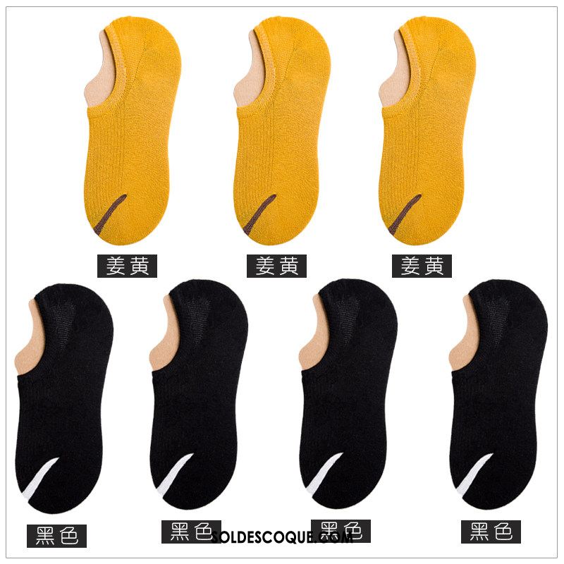 Chaussette Homme Silicone Chaussette Basse Coupée Antidérapant Tendance Coton Pas Cher