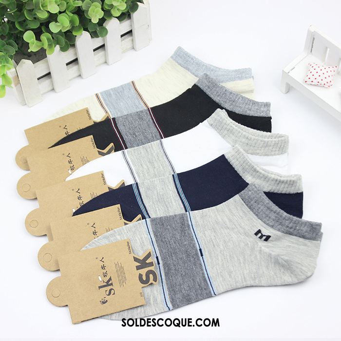 Chaussette Homme Taille Basse Chaussettes En Coton Loisir Noir Printemps Pas Cher