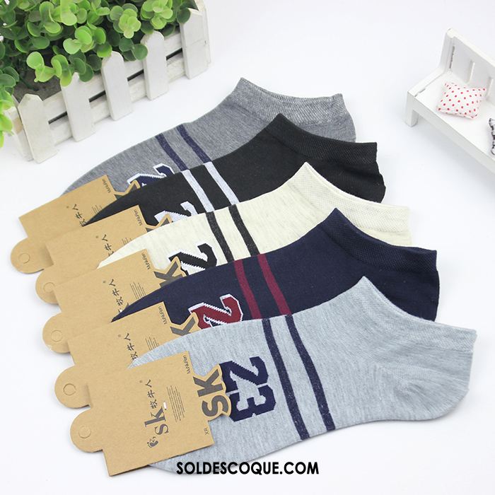 Chaussette Homme Taille Basse Chaussettes En Coton Loisir Noir Printemps Pas Cher