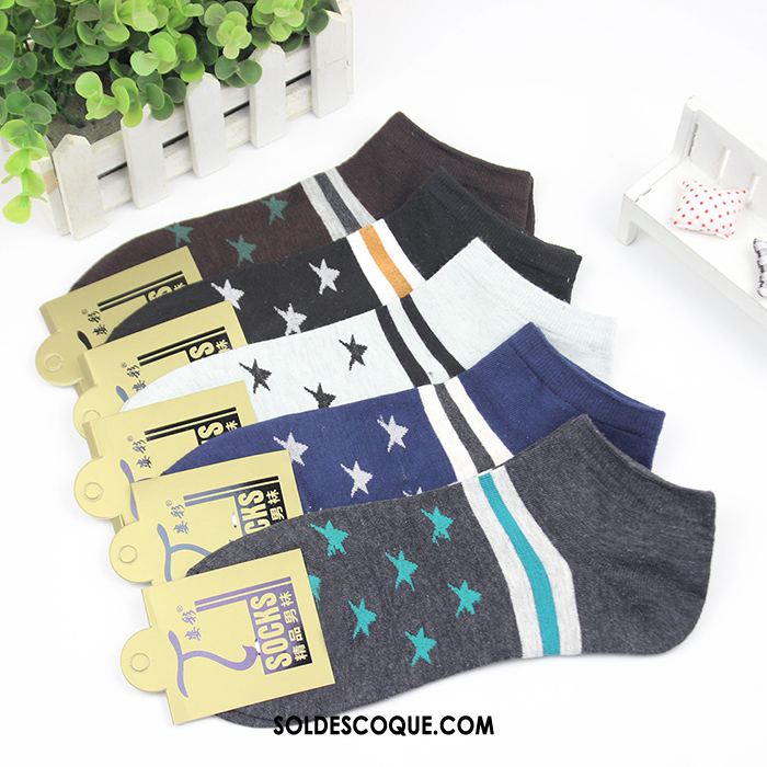 Chaussette Homme Taille Basse Chaussettes En Coton Loisir Noir Printemps Pas Cher