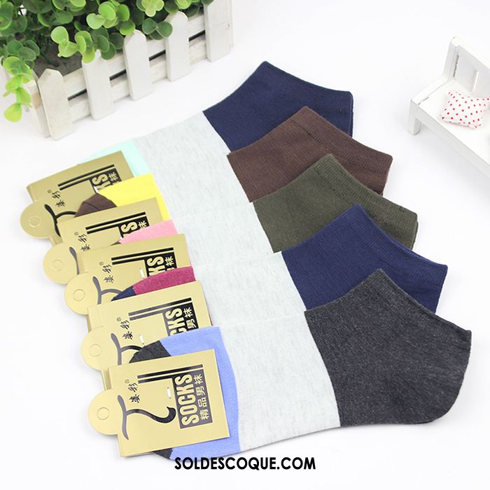 Chaussette Homme Taille Basse Chaussettes En Coton Loisir Noir Printemps Pas Cher