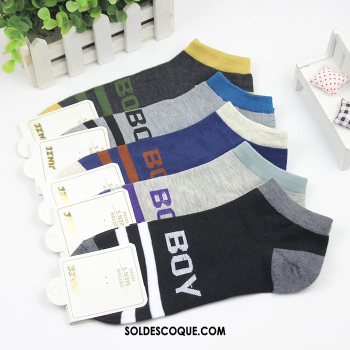 Chaussette Homme Taille Basse Chaussettes En Coton Loisir Noir Printemps Pas Cher