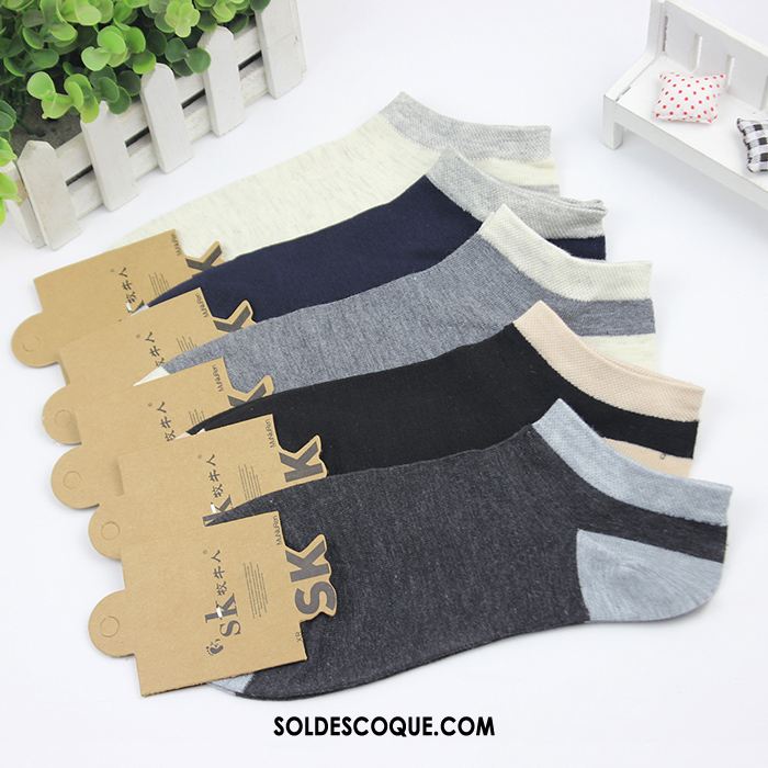 Chaussette Homme Taille Basse Chaussettes En Coton Loisir Noir Printemps Pas Cher