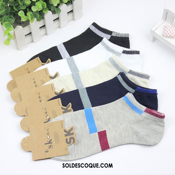 Chaussette Homme Taille Basse Chaussettes En Coton Loisir Noir Printemps Pas Cher