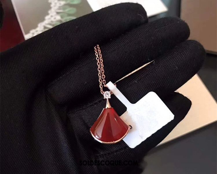 Collier Femme Blanc Noir Petit Rose Argenté Soldes