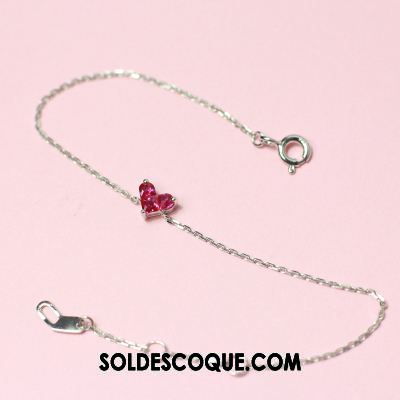 Collier Femme Filles Amour Cœur Rouge Pure En Vente