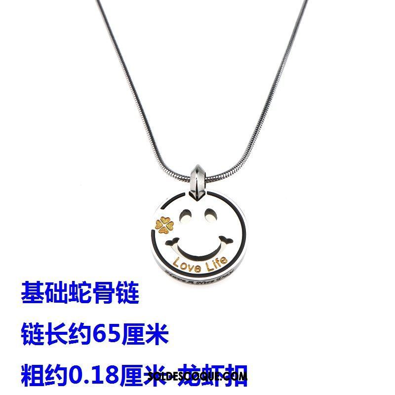 Collier Femme Homme Dessin Animé Chandail Lettre Amoureux Pas Cher