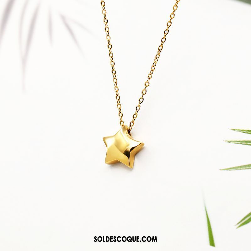 Collier Femme Simple Étudiant Court Paragraphe Rose All-match Soldes