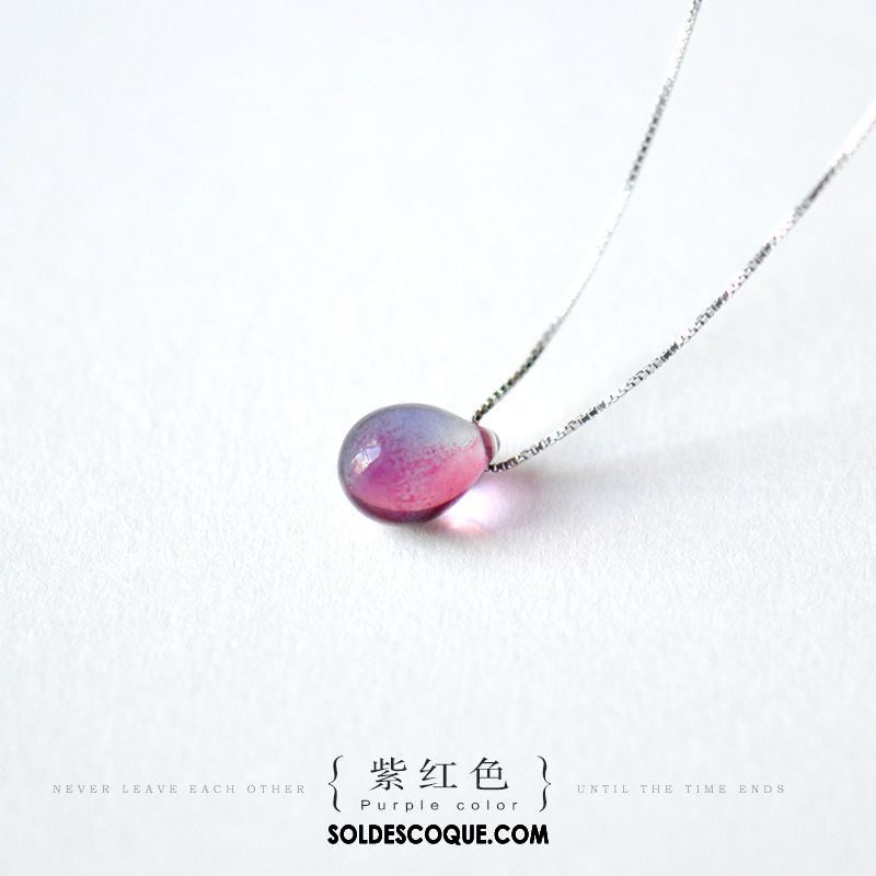 Collier Femme Simple Étudiant Fleur Rouge Pendentif En Vente