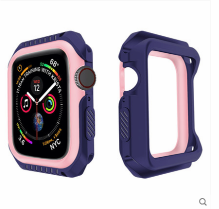 Coque Apple Watch Series 1 Incassable Protection Border Silicone Bleu Soldes