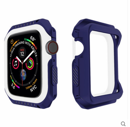 Coque Apple Watch Series 1 Incassable Protection Border Silicone Bleu Soldes