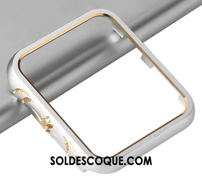 Coque Apple Watch Series 2 Border Métal Modèle Fleurie Noir Incassable En Ligne