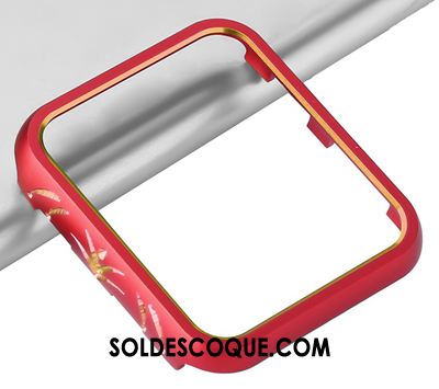 Coque Apple Watch Series 2 Border Métal Modèle Fleurie Noir Incassable En Ligne