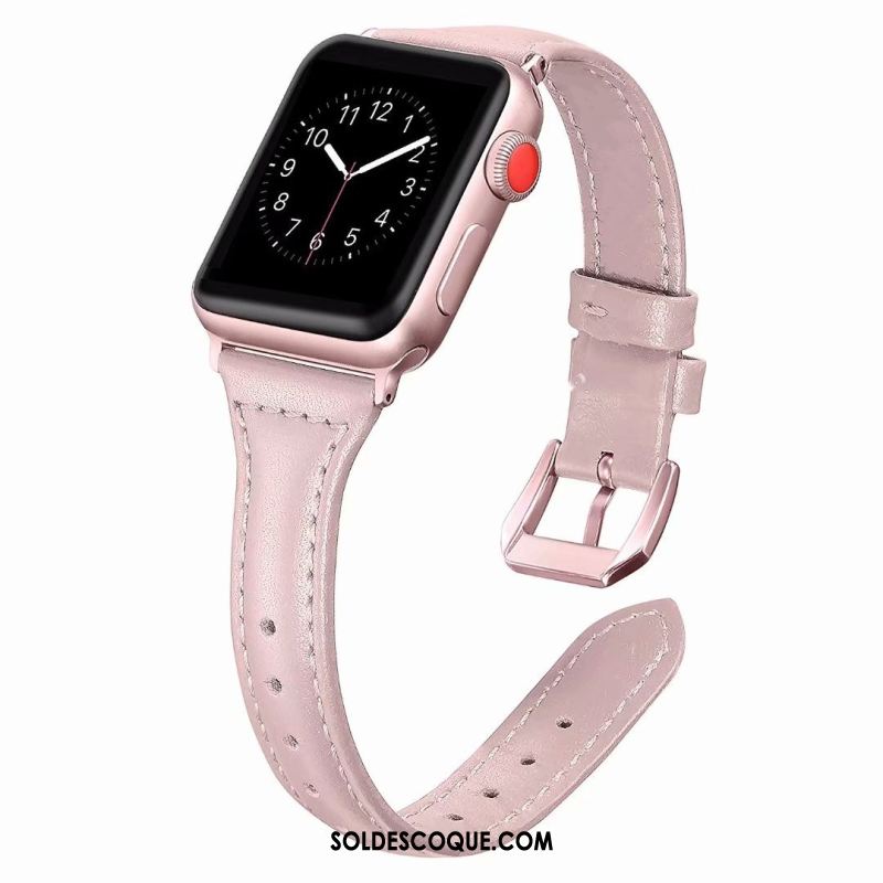 Coque Apple Watch Series 3 Cuir Véritable Côté Fin Violet France