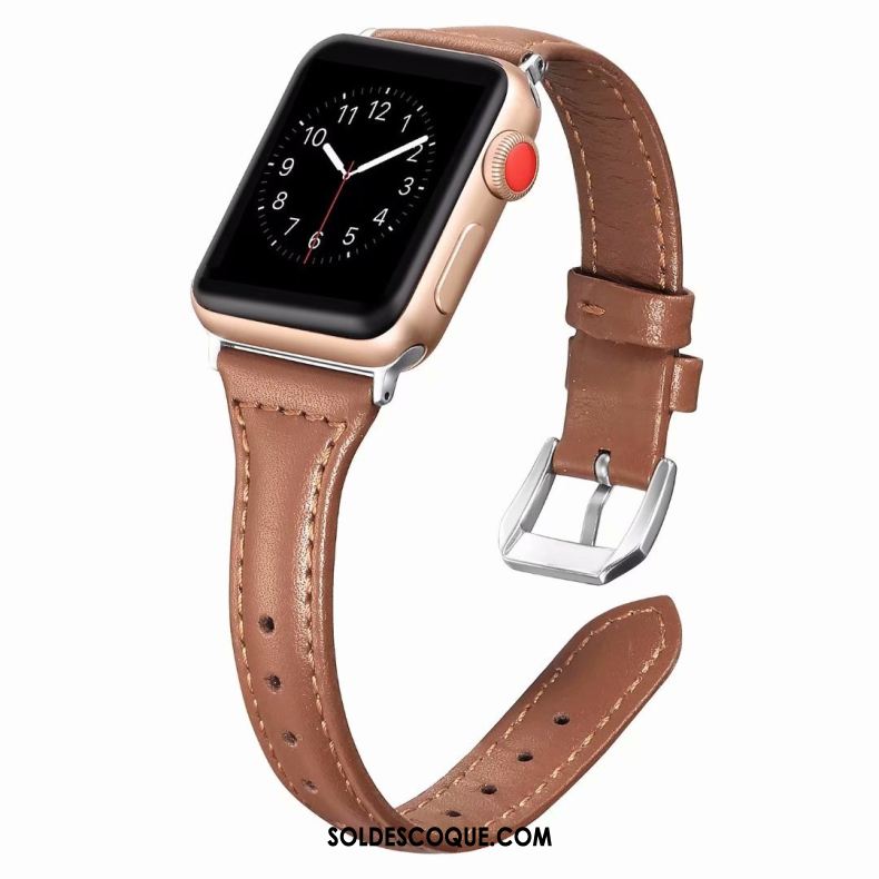 Coque Apple Watch Series 3 Cuir Véritable Côté Fin Violet France