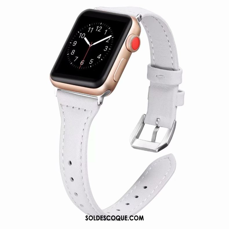 Coque Apple Watch Series 3 Cuir Véritable Côté Fin Violet France