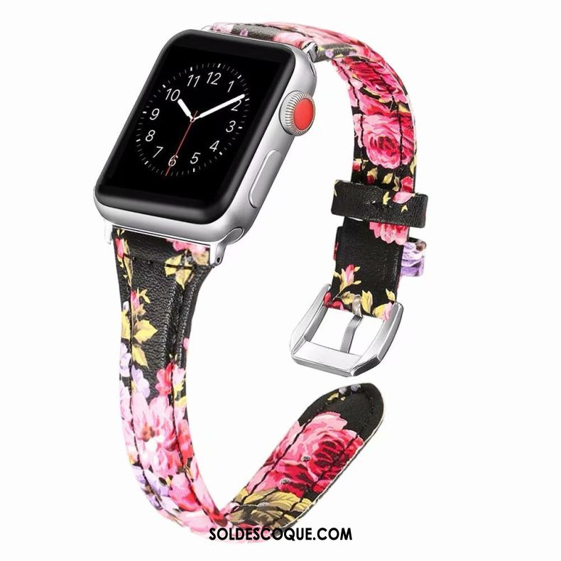 Coque Apple Watch Series 3 Cuir Véritable Côté Fin Violet France