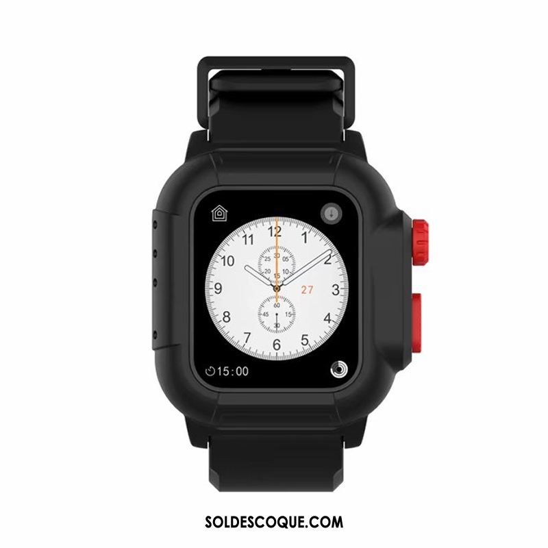 Coque Apple Watch Series 3 Running Tendance Noir Étui Imperméable Pas Cher