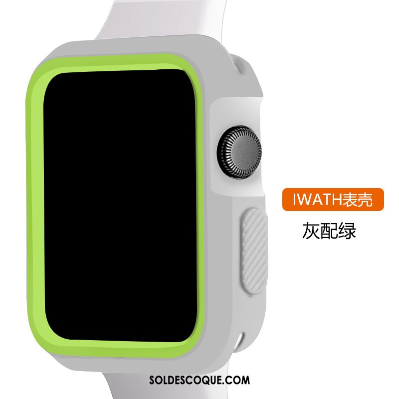 Coque Apple Watch Series 3 Vert Bicolore Noir Protection Sport Pas Cher