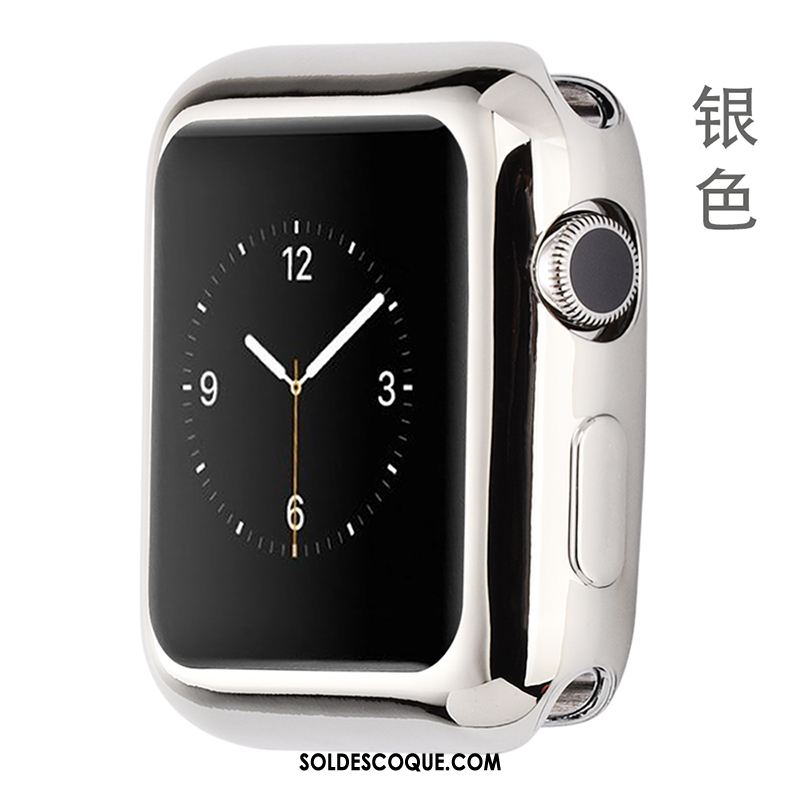 Coque Apple Watch Series 4 Placage Fluide Doux Incassable Silicone Noir Housse En Vente