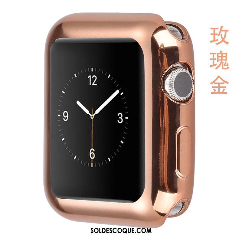 Coque Apple Watch Series 4 Placage Fluide Doux Incassable Silicone Noir Housse En Vente