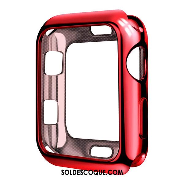 Coque Apple Watch Series 4 Placage Fluide Doux Rouge Transparent Très Mince Pas Cher