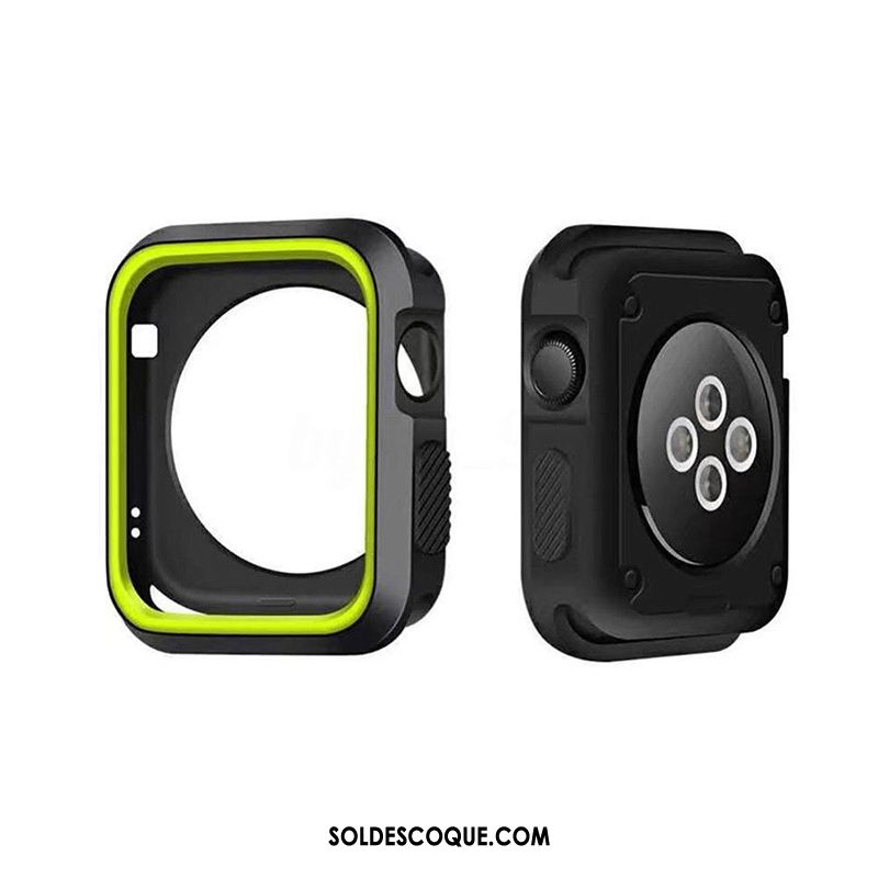 Coque Apple Watch Series 5 Border Fluide Doux Étui Blanc Incassable Pas Cher